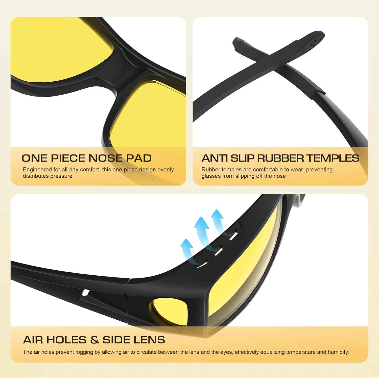 🚗 Night Driving Glasses | Anti-Glare Polarized Fit Over