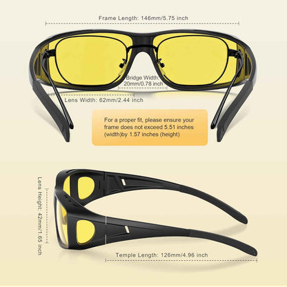 🚗 Night Driving Glasses | Anti-Glare Polarized Fit Over