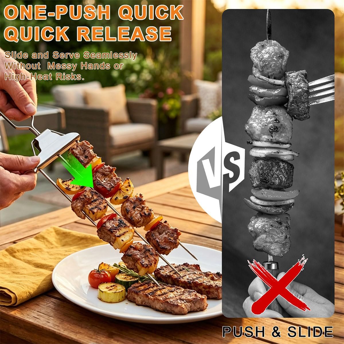 🔥 Reusable Grilling Skewers | BBQ Kabob Set with Storage Bag