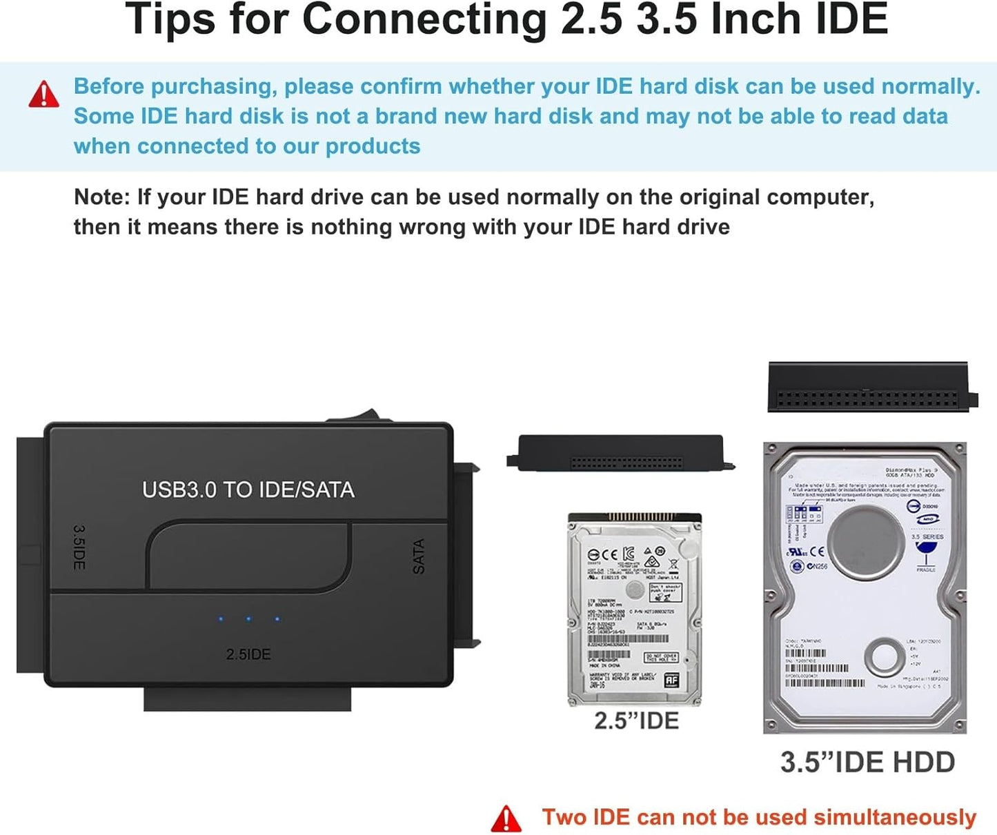 💾 USB 3.0 to SATA IDE Adapter | Universal Hard Drive Reader