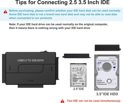 💾 USB 3.0 to SATA IDE Adapter | Universal Hard Drive Reader