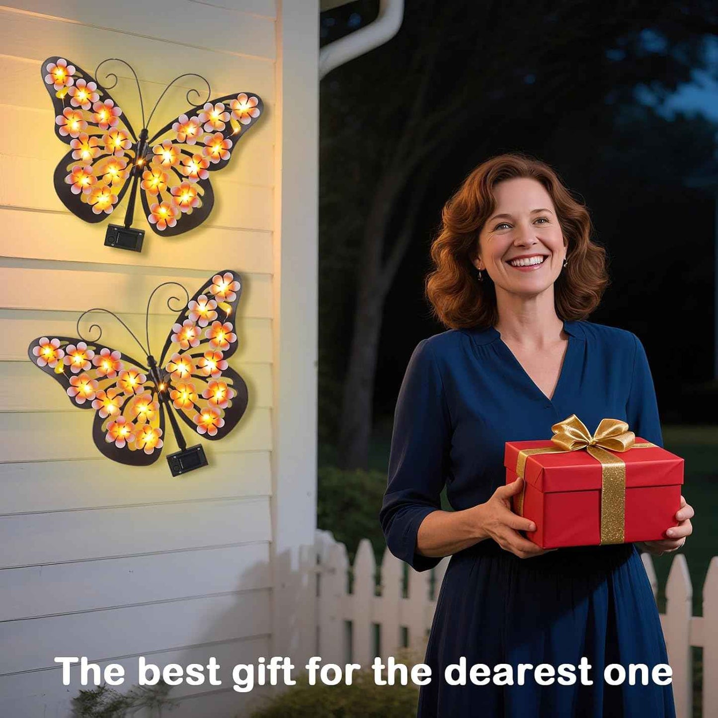 🔥🦋Solar Lights Outdoor Metal Butterfly Wall Decor
