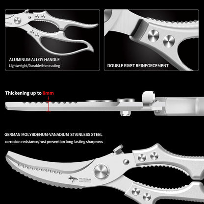 ✂️ Heavy-Duty Multifunction Kitchen Shears -Fish Scaler🐟 Bottle Opener🍾Safety Lock 🔪
