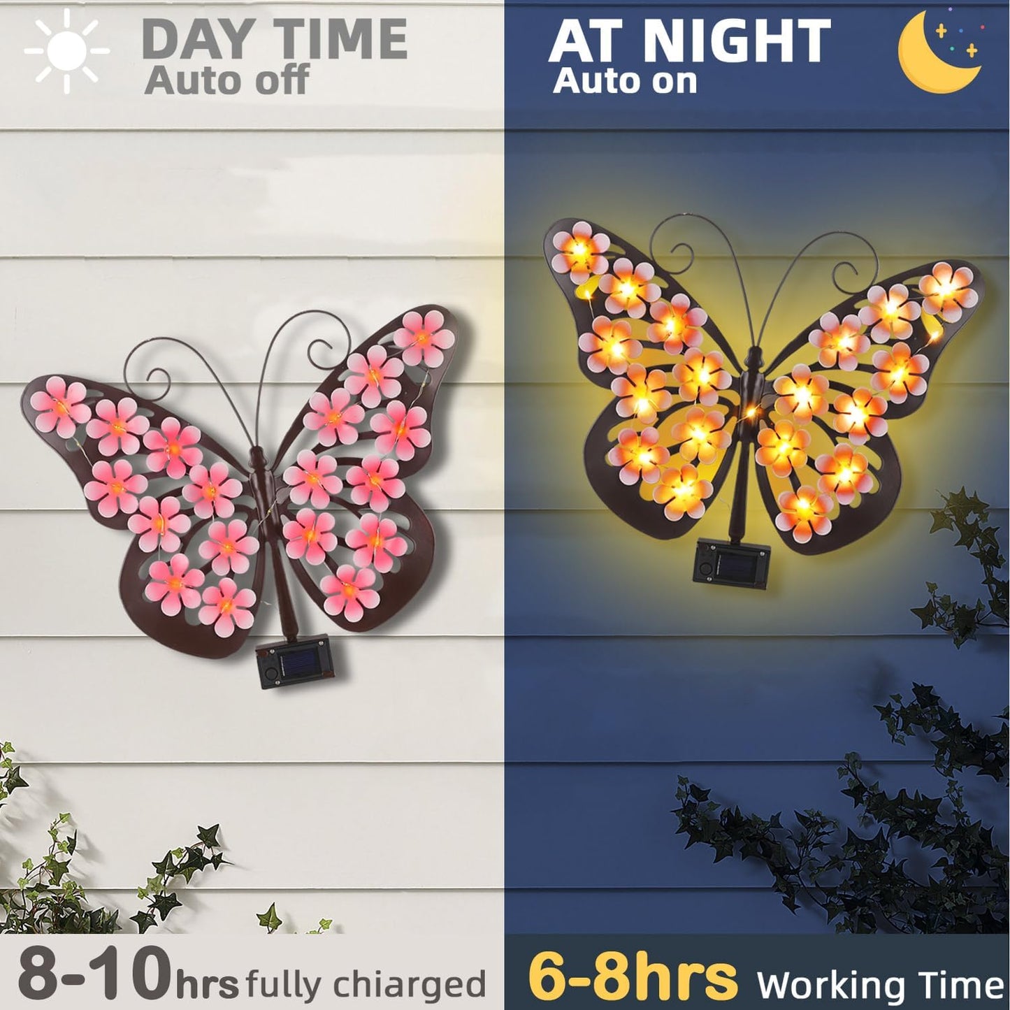 🔥🦋 Solar Butterfly Wall Art – A Beautiful Glow for Your Outdoor Space