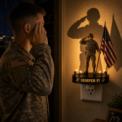 🎖️To Someone Unforgettable- U.S. Marine Corps Semper Fi Shadow Night Light
