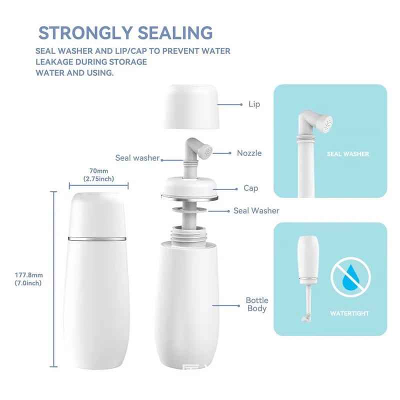 💧 Portable Bidet with Extendable Retractable Nozzle 🧼 – Perfect for Wudu & Daily Hygiene, 13.5 oz, Leak-Proof