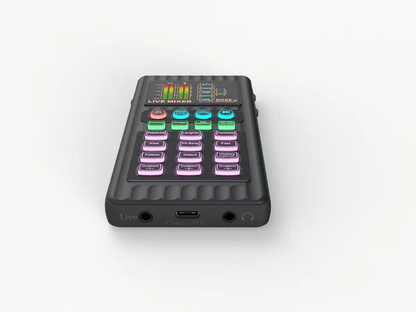 🎤 Portable Live Sound Card & Voice Changer | Multi-Functional Audio Mixer for Streaming, Gaming & Recording