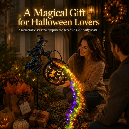 🧙‍♀️ Magical Witch Cauldron Garden Light 🎃 The Halloween Decoration Everyone Loves