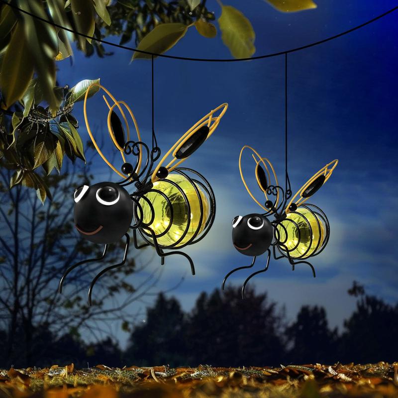 Hanging Solar Bee Garden Light 🐝 Cute Outdoor Lantern for Patio, Porch & Flower Beds