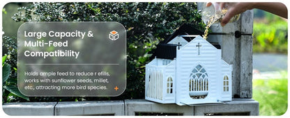 🔥Last Day 49% OFF-✝️Church-Shaped Metal Solar Bird Feeder🐦️✨