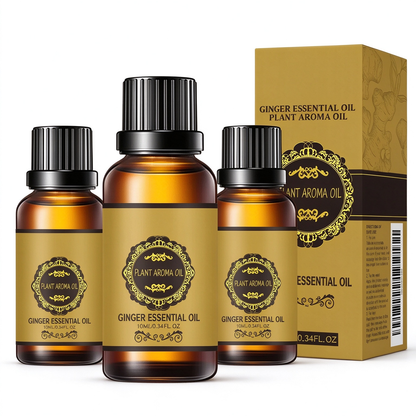 ✨Ginger Massage Essential Oil 🌿Natural Plant Belly Drainage Oil Body Sculpting Slimming Aroma Oil For Personal Body Care