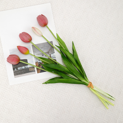 Last Day Promotion! 🔥Outdoor/Indoor UV Resistant & Waterproof Faux Tulip Bouquet 10Pcs Artificial Flower Decor ✅