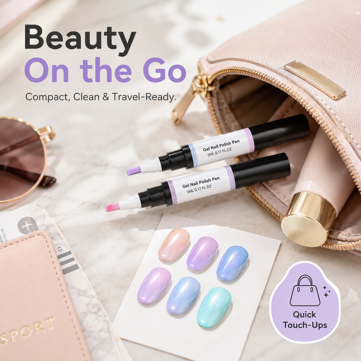 💅 5-in-1 Gel Nail Polish Pen – Flawless Shimmer Nails at Home