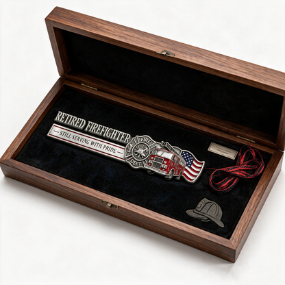 🚒 🔥 Retired Firefighter Metal Car Emblem | Show Your Firefighter Pride Wherever You Go