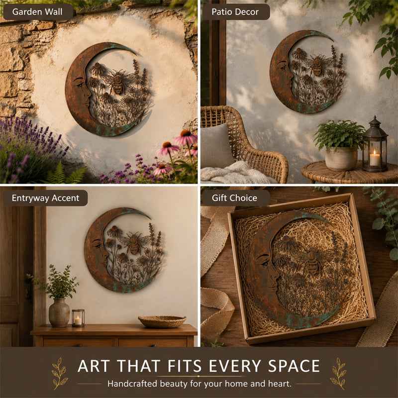 🔥Last Day 50% OFF Sola🔥-🌟🌜️Crescent Moon Bee Wall Decor🐝
