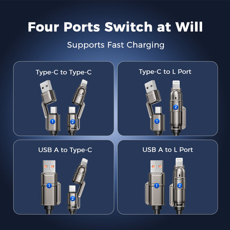 70% OFF🔥65W Fast Charging | 4-in-1 Multi-Function Cable