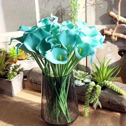 🤍 15PCS Artificial Calla Lily Flowers | Real Touch Elegant Decor