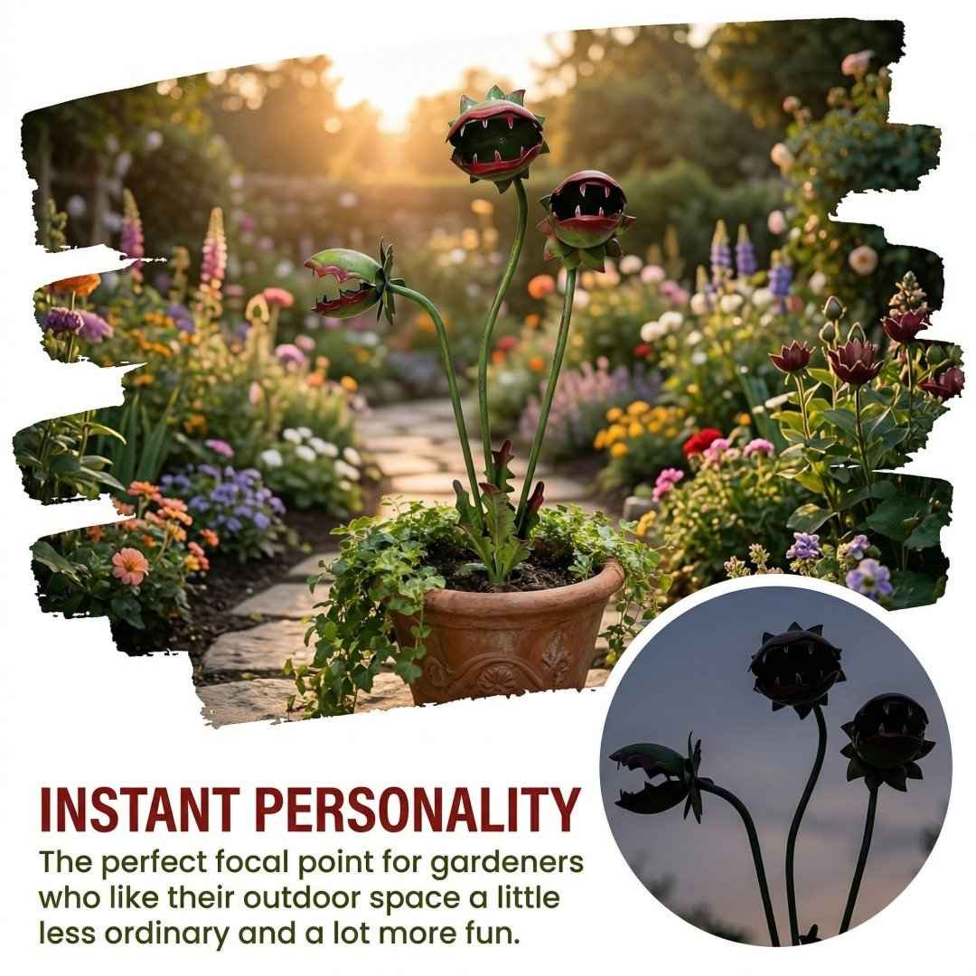🏠 Whimsical Venus Flytrap Garden Stake 🪴 Fun & Eye-Catching Yard Decor