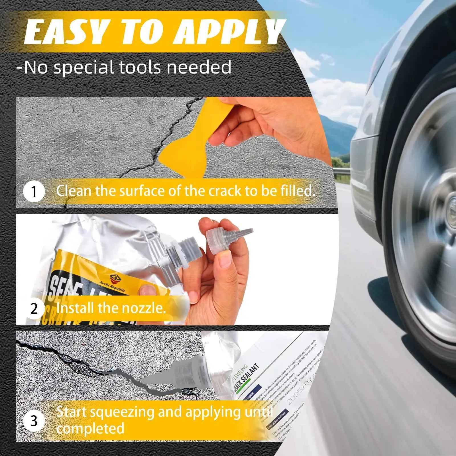 🛠️ Concrete Crack Filler & Sealant | Quick-Dry Waterproof Repair