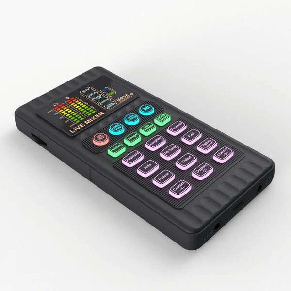 🎤 Portable Live Sound Card & Voice Changer | Multi-Functional Audio Mixer for Streaming, Gaming & Recording