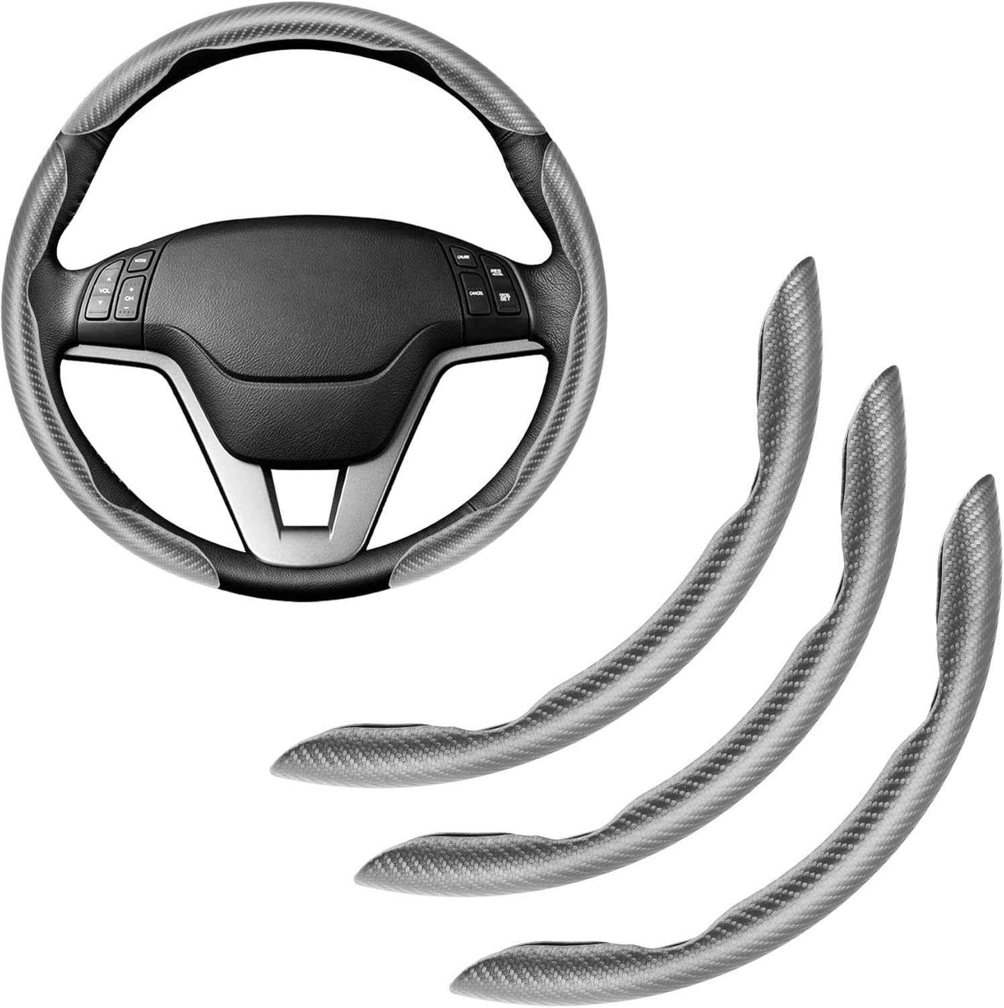 🚗 Carbon Fiber Steering Wheel Cover | Silicone Anti-Slip