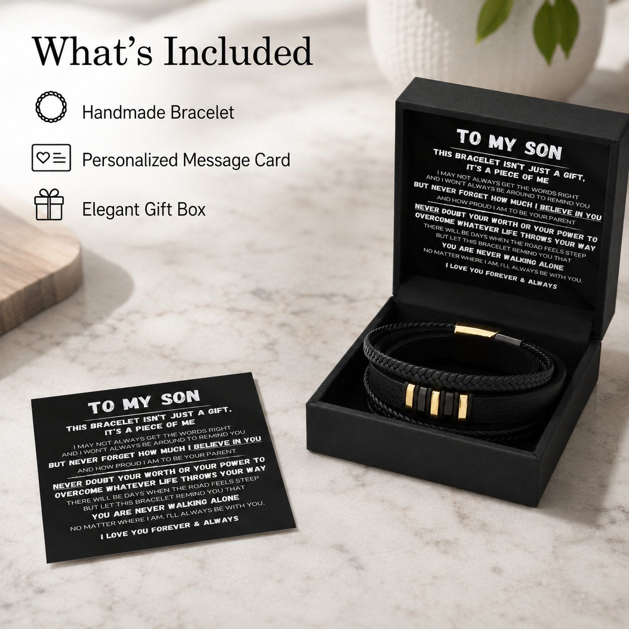 ✨Last Day 49 % OFF🖤To My Son — Handmade Never Walk Alone Braided Bracelet