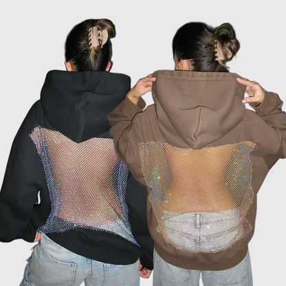 💥 50% OFF Final Sale – Crystal Mesh Hoodie ✨