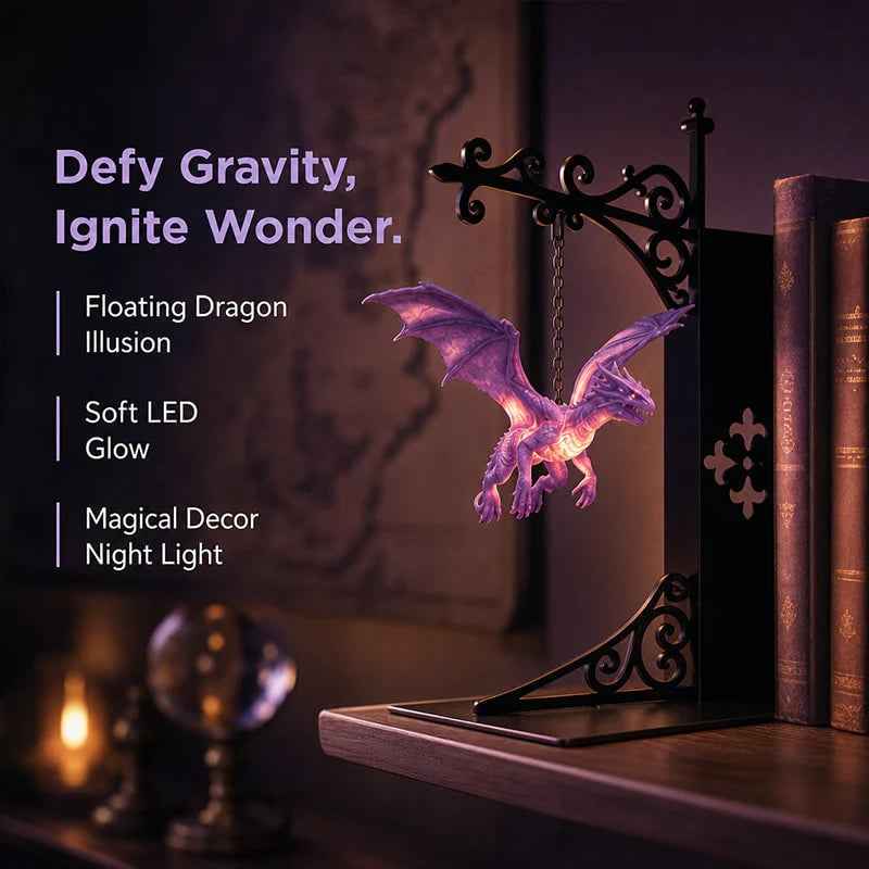 Last Day 48% OFF🎁🔥Dragon Bookshelf Lamp - Enchanting Floating Dragon Night Light🐉
