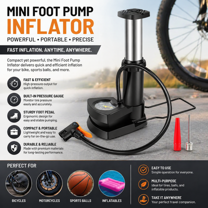 🔧 Portable Air Compressor | Accurate Pressure Gauge & Quick Inflation Tool