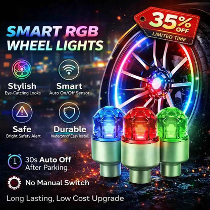 🚗 LED Wheel Light Valve Caps | Waterproof Vibration-Sensitive Glow