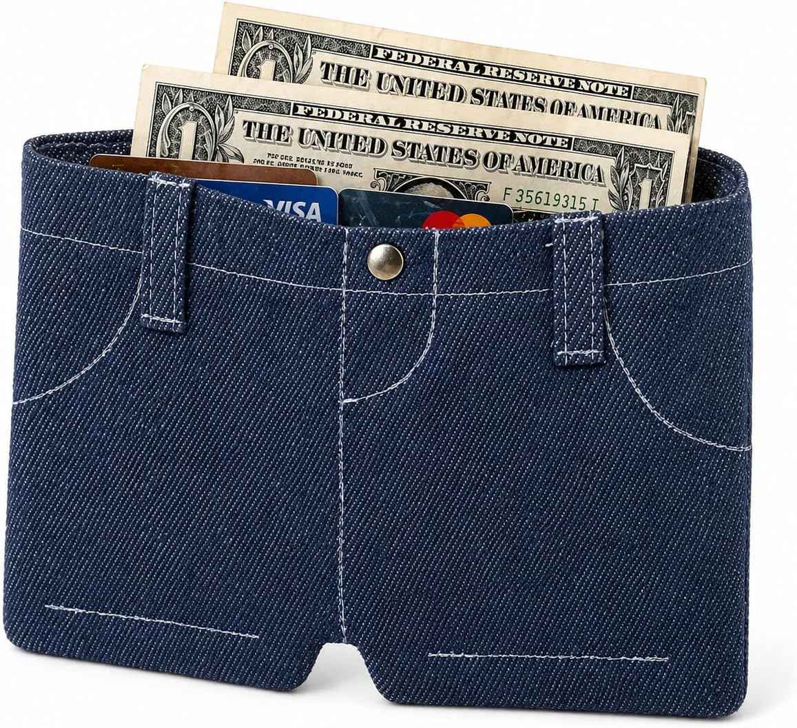Mini Jeans Wallet with 4 Card Slots