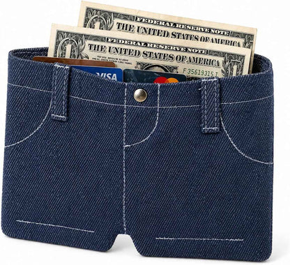 Mini Jeans Wallet with 4 Card Slots