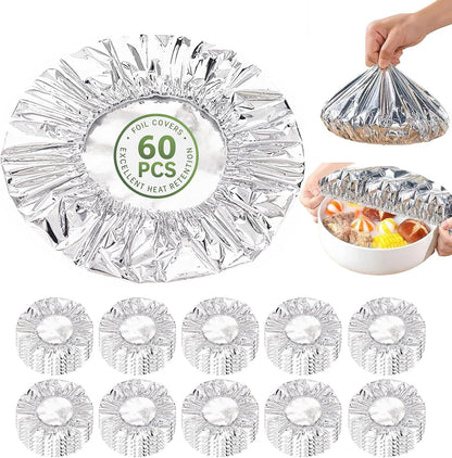 🍲🔥 Today 49% OFF🔥 60PCS Reusable Aluminum Foil Food Covers
