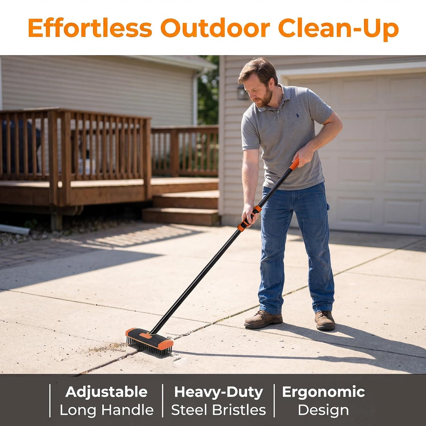 🌱🛠️ Limited Offer 49% OFF✨ Long Handle Weeding & Scrubbing Brush | Remove Moss, Rust, Stains & Tough Grime