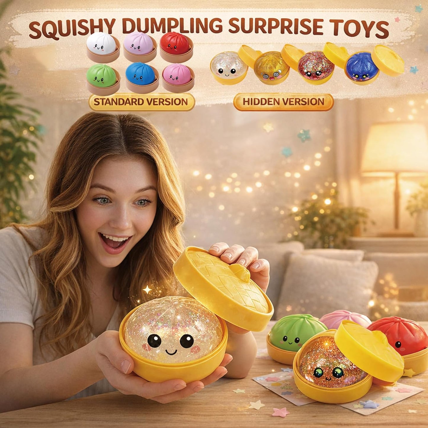 Kawaii Cute Rainbow Dumpling Squishy Stress Toy – Soft Slow-Rising Stress Relief Toy