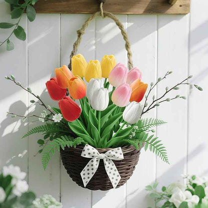 Last Day Promotion! 🔥Outdoor/Indoor UV Resistant & Waterproof Faux Tulip Bouquet 10Pcs Artificial Flower Decor ✅