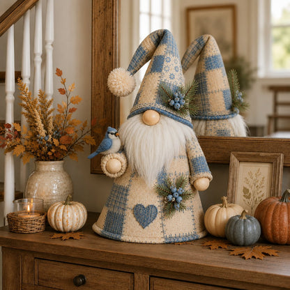 HOT SALE 49% OFF – 🐦 Patchwork Bird Gnome Light Collection | Warm Glowing Tabletop Decor with Farmhouse Patchwork Details for Mantels, Shelves & Holiday Gifts