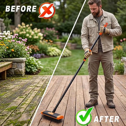 🌱🛠️ Limited Offer 49% OFF✨ Long Handle Weeding & Scrubbing Brush | Remove Moss, Rust, Stains & Tough Grime