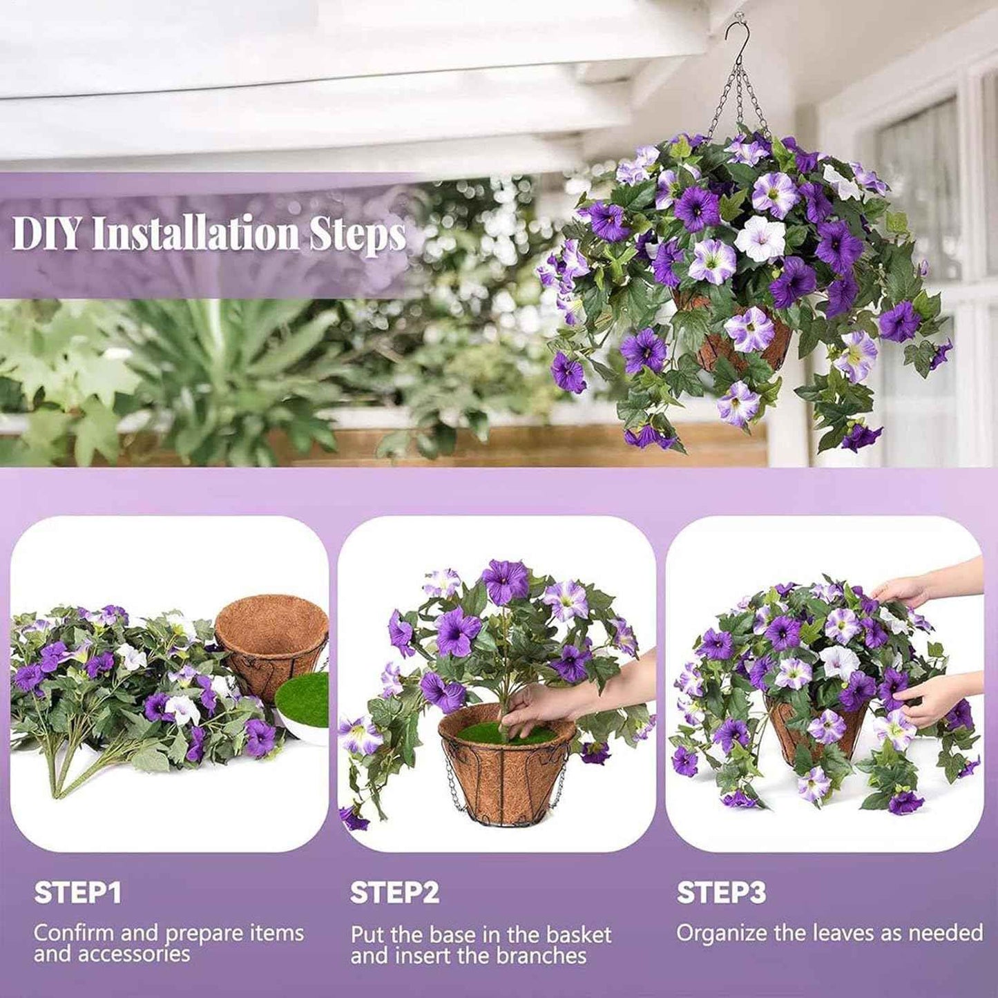 🌺🌷Artificial Fake Petunia Flowersfor Outdoor Decoration ✨(2Pcs)