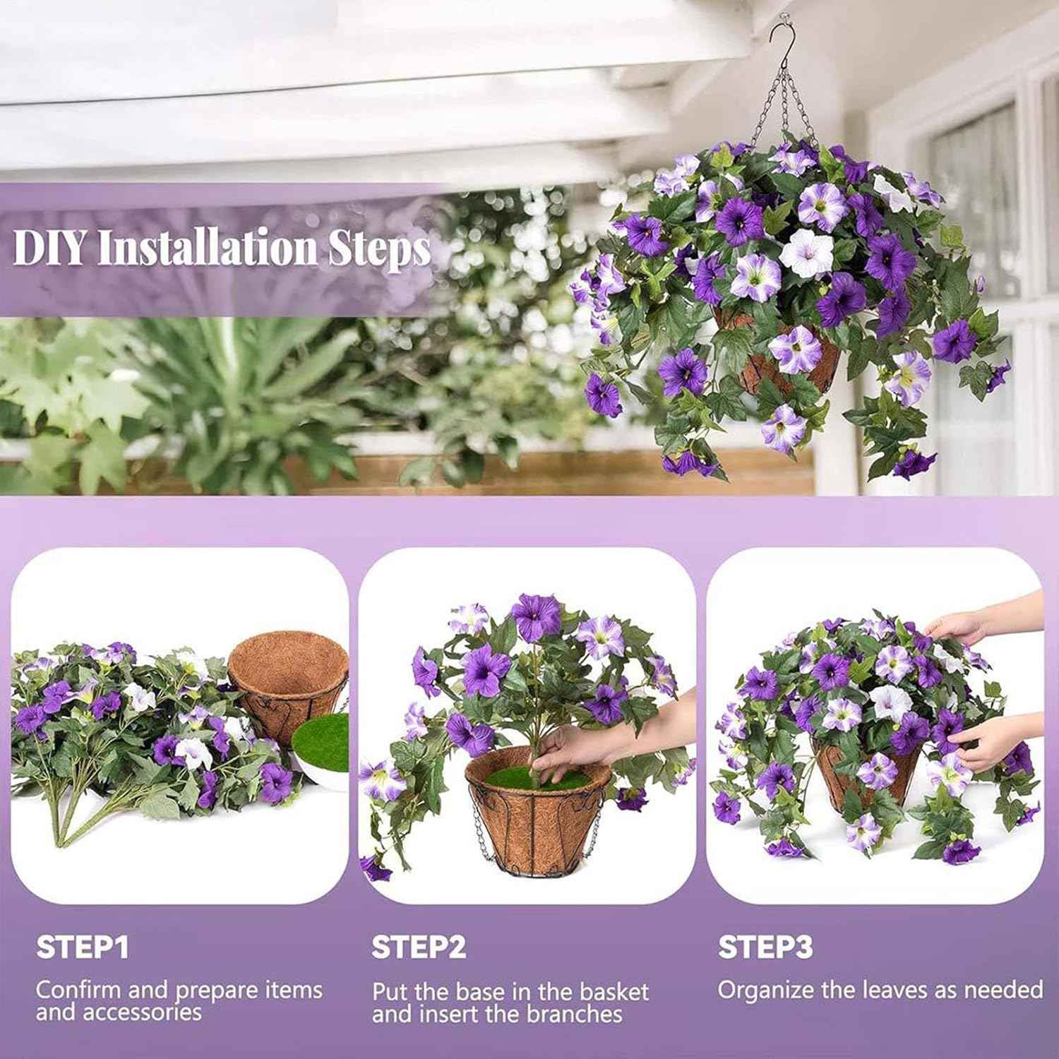 🌺🌷Artificial Fake Petunia Flowersfor Outdoor Decoration ✨(2Pcs)