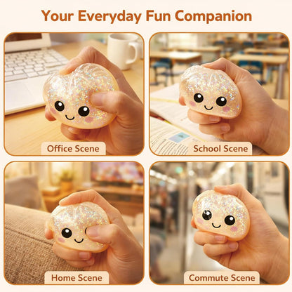 Kawaii Cute Rainbow Dumpling Squishy Stress Toy – Soft Slow-Rising Stress Relief Toy