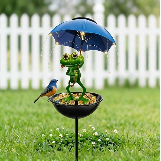 🐸 Solar Frog Statue | Waterproof Garden Light & Feeder