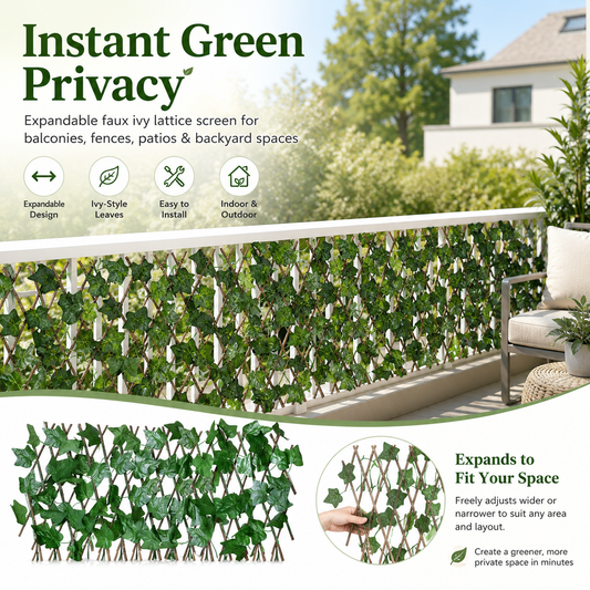 🏡 Hide Ugly Fences & Add Privacy Fast – Expandable Faux Ivy Screen 🌿