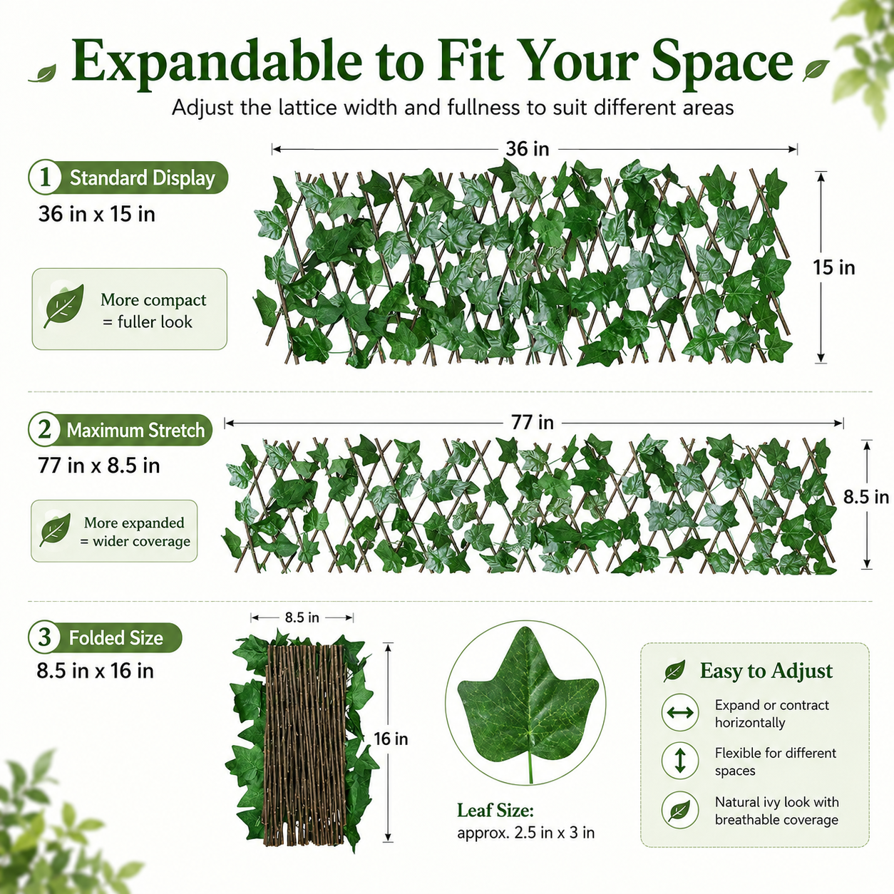 🏡 Hide Ugly Fences & Add Privacy Fast – Expandable Faux Ivy Screen 🌿