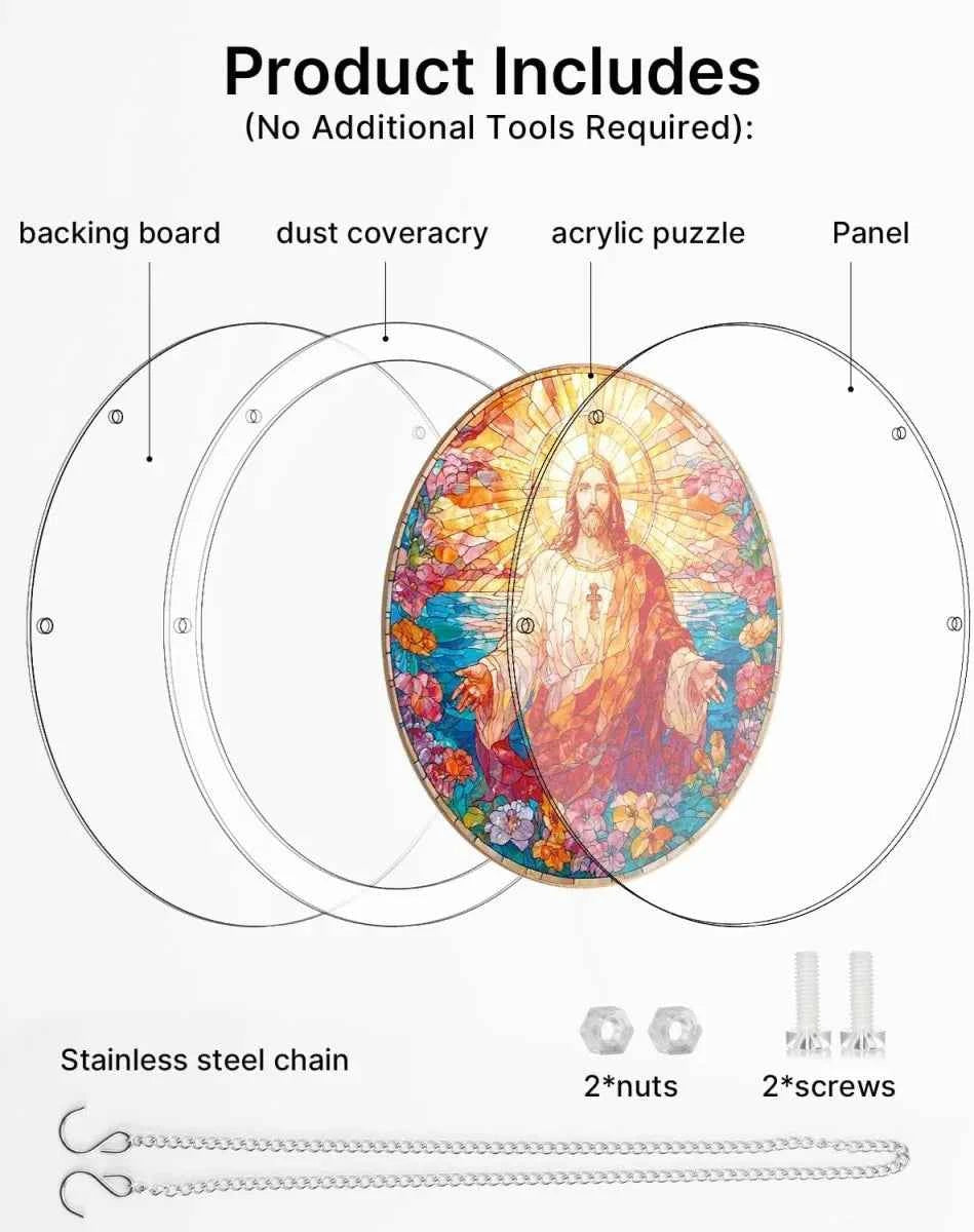 ☀️LAST DAY 45% OFF🔥Acrylic Jigsaw Puzzle Suncatcher - Holy Light of Jesus