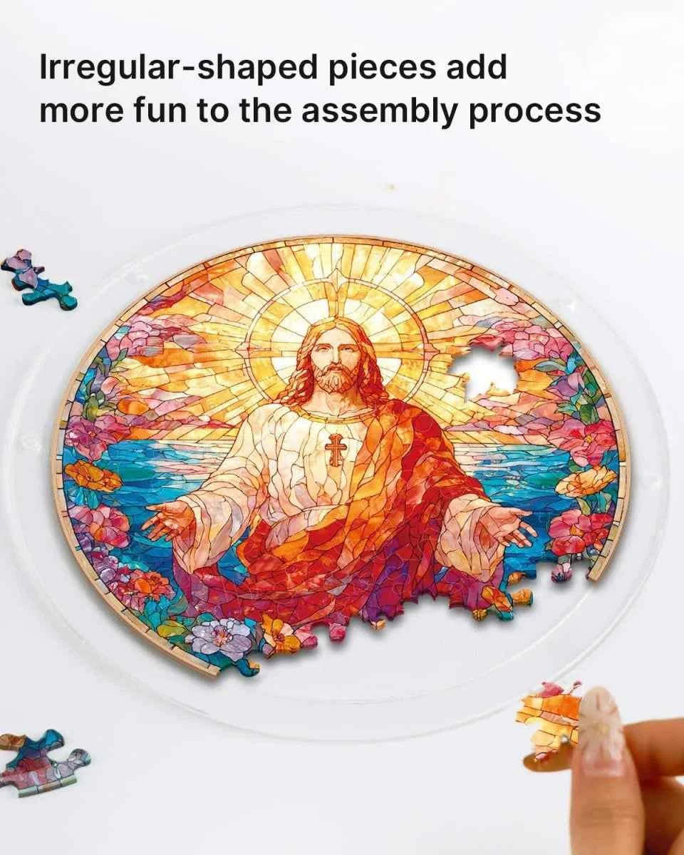 ☀️LAST DAY 45% OFF🔥Acrylic Jigsaw Puzzle Suncatcher - Holy Light of Jesus