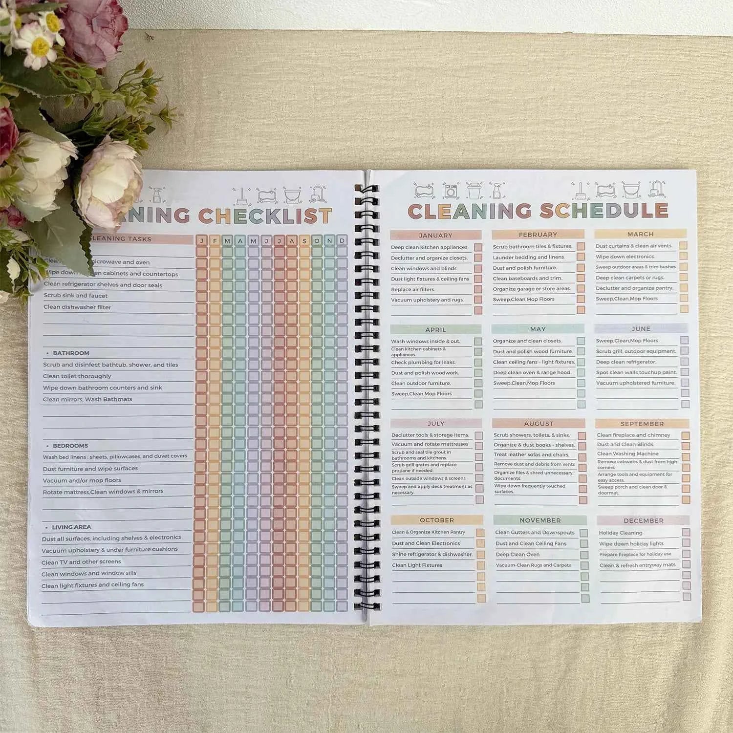 📒 A4 Daily Planner Notebook | Schedule & Focus Checklist