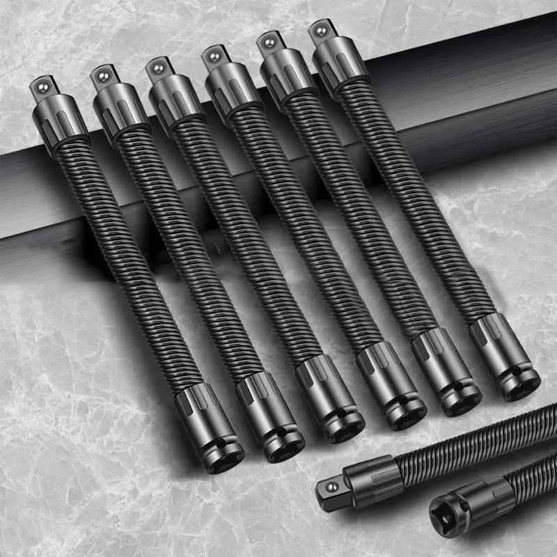 Flexible torque extension rod 360 articulation for hard to reach bolts