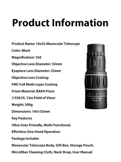 Used by American Mountain Guides! 100x HD Monocular, IPX5 Waterproof & Fog-Proof🧭🔭