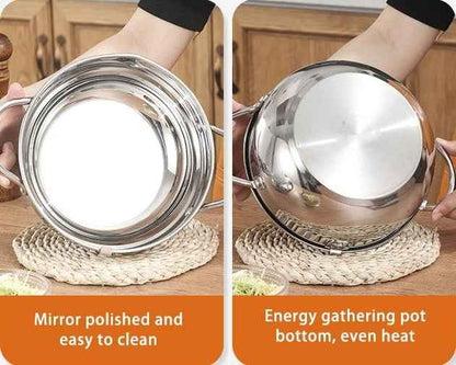 🔥Stainless Steel Frying Pot with Thermometer and Oil Drip Drainer Rack🎉